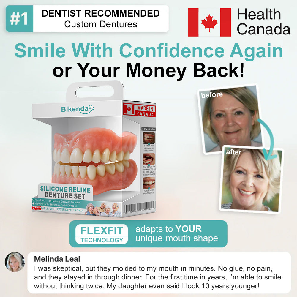 💚🦷𝗕𝗶𝗸𝗲𝗻𝗱𝗮® 𝗔𝗱𝘃𝗮𝗻𝗰𝗲𝗱 𝗖𝘂𝘀𝘁𝗼𝗺𝗶𝘇𝗲𝗱 𝗙𝘂𝗹𝗹 𝗗𝗲𝗻𝘁𝘂𝗿𝗲 𝗦𝗲𝘁  (✅Clinically backed comfort-fit dentures — trusted by 8,000+ Canadians. )