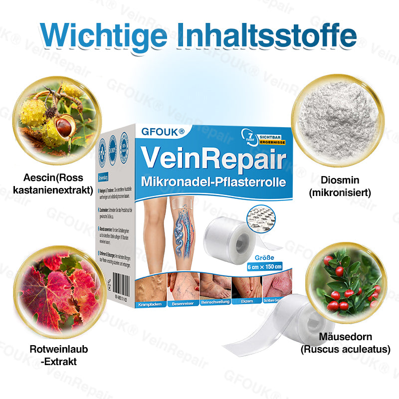 🇩🇪✅️👨‍⚕️✅️GFOUK® VeinRepair Mikronadel-Pflasterrolle⚡Sofortige Linderung, langfristige Ergebnisse