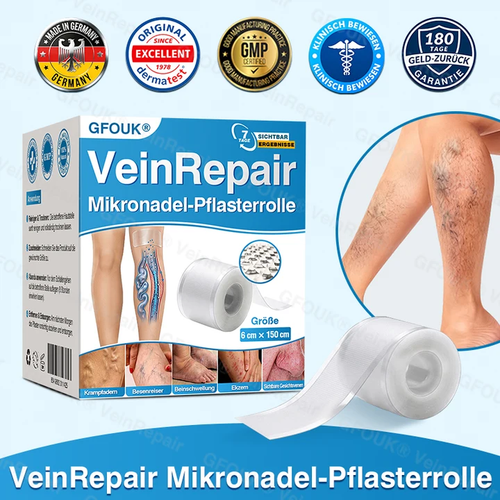 🇩🇪✅️👨‍⚕️✅️GFOUK® VeinRepair Mikronadel-Pflasterrolle⚡Sofortige Linderung, langfristige Ergebnisse